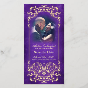 Nouveau Victorian: Gold & Aubergine Save the Date