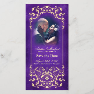 Nouveau Victorian: Gold & Aubergine Save the Date