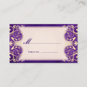 Nouveau Victorian Gold Aubergine Table Escort Card