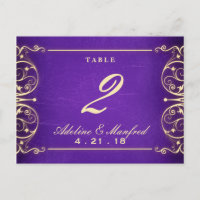 Nouveau Victorian Gold & Aubergine Table Number