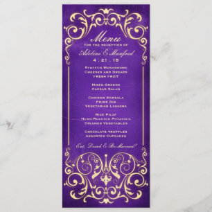 Nouveau Victorian: Gold & Aubergine Wedding Menu