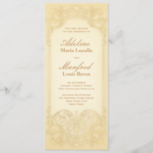 Nouveau Victorian: Pale Gold Fancy Wedding Invitation