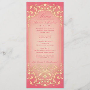 Nouveau Victorian: Raspberry & Gold Wedding Menu
