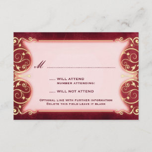Nouveau Victorian: Red & Gold RSVP