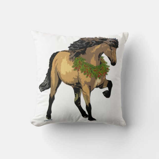 Nouvelle Christmas Horse Cushion (Front)