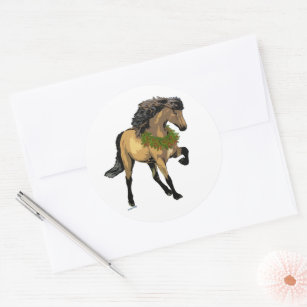 Nouvelle Christmas Icelandic Horse Classic Round Sticker
