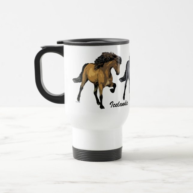 Nouvelle Vogue Icelandic Horse Travel Mug (Left)