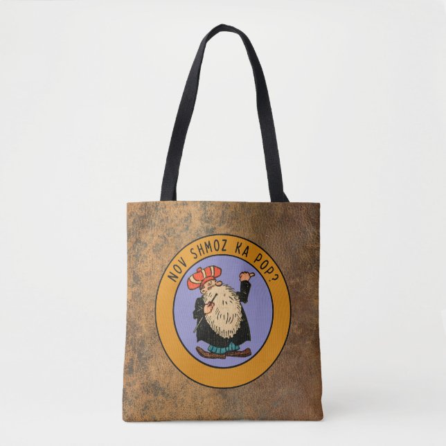 "Nov Shmoz Ka Pop?" Classic Art Faux Leather Tote (Front)