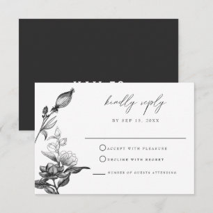 NOVA Elegant Gothic Halloween Floral RSVP Card