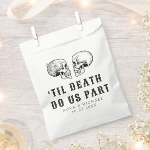 NOVA Gothic Floral Skull Til Death Wedding Favour Bags