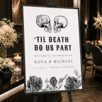 NOVA Gothic Floral Skull Til Death Wedding Welcome