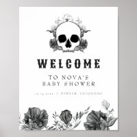 NOVA Gothic Skull Little Boo Baby Shower Welcome