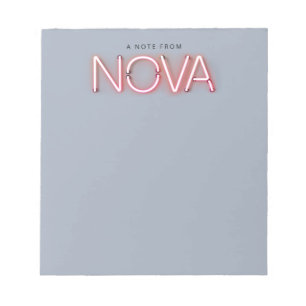 Nova name in neon lights notepad