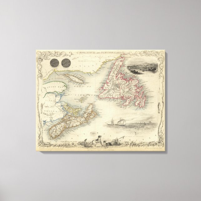 Nova Scotia And Newfoundland Canvas Print (Front)