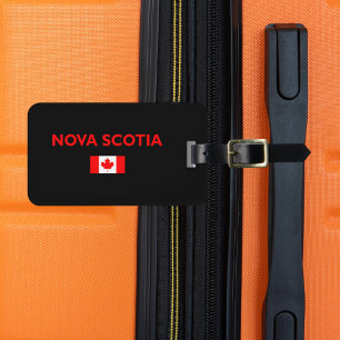 Nova Scotia Canada Canadian Flag Dark Color Luggage Tag