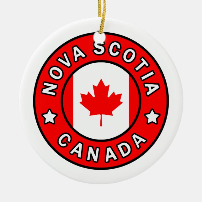 Nova Scotia Canada Ceramic Tree Decoration (Front)