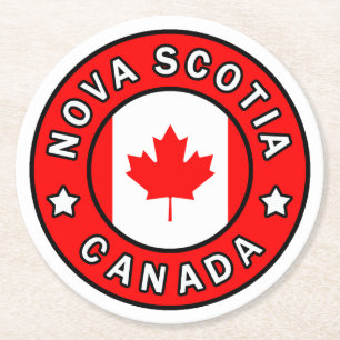 Nova Scotia Canada Round Paper Coaster