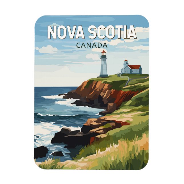 Nova Scotia Canada Travel Art Vintage Magnet (Vertical)