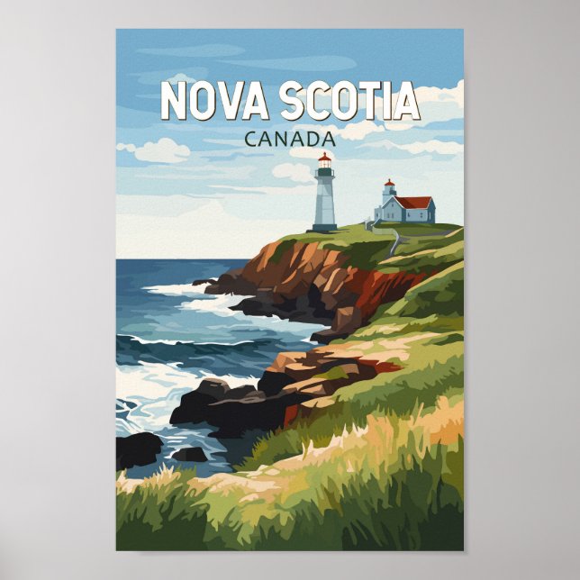 Nova Scotia Canada Travel Art Vintage Poster (Front)