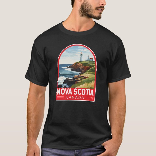 Nova Scotia Canada Travel Art Vintage T-Shirt (Front)