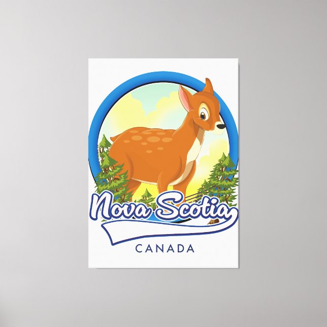 Nova Scotia Canada travel logo Canvas Print (Front)