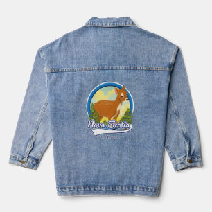 Nova Scotia Canada travel logo Denim Jacket
