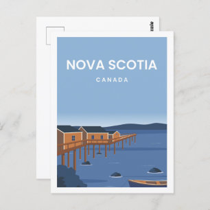 Nova Scotia Canada Travel Place Illustration Postcard