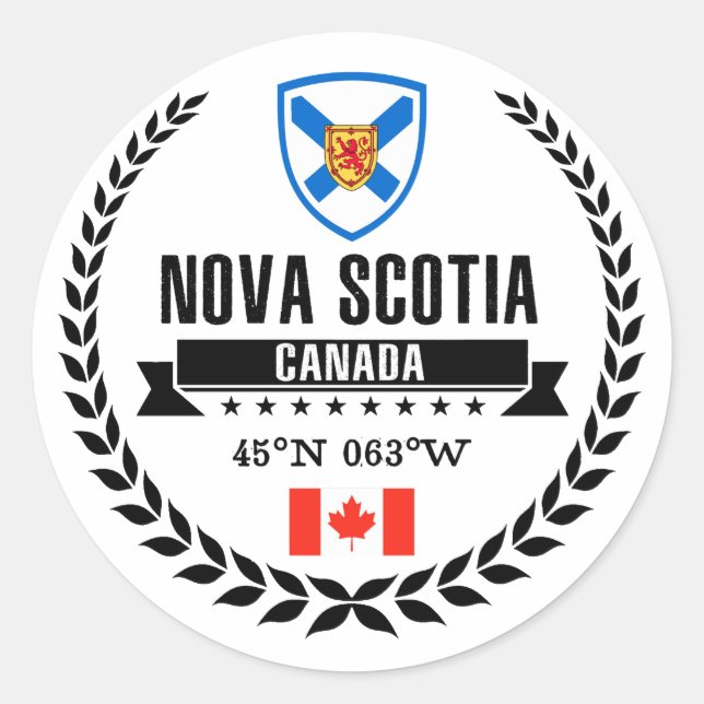 Nova Scotia Classic Round Sticker (Front)