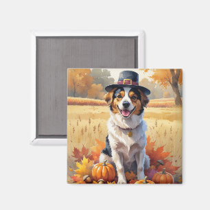 Nova Scotia Duck Toller Autumn Leaves Thanksgiving Magnet