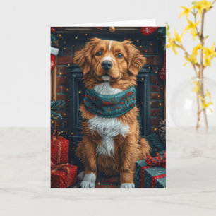 Nova Scotia Duck Toller Christmas Gifts Fireplace Card