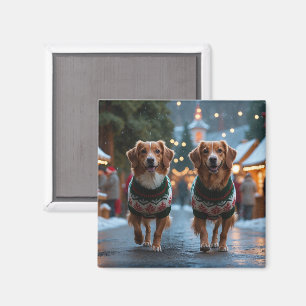 Nova Scotia Duck Toller Christmas Snow Holiday Magnet