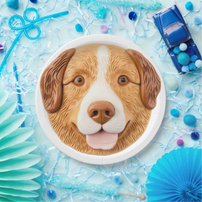 Nova Scotia Duck Toller Dog 3D Inspired Paper Plate (Party)