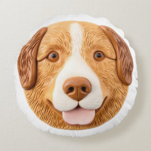 Nova Scotia Duck Toller Dog 3D Inspired Round Cushion
