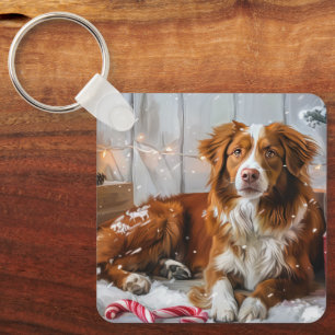 Nova Scotia Duck Toller Dog Christmas Festive Key Ring