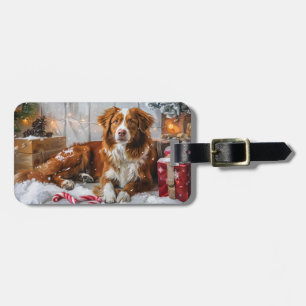 Nova Scotia Duck Toller Dog Christmas Festive Luggage Tag