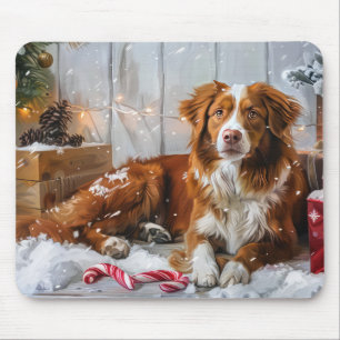 Nova Scotia Duck Toller Dog Christmas Festive Mouse Mat