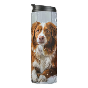 Nova Scotia Duck Toller Dog Christmas Festive Thermal Tumbler