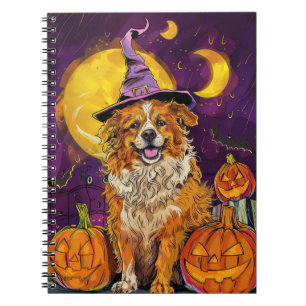 Nova Scotia Duck Toller Halloween Witch Pumpkin Notebook