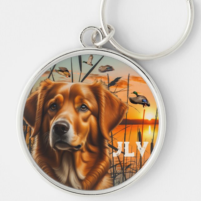 Nova Scotia Duck Toller Personalised Key Ring (Front)