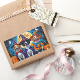 Nova Scotia Duck Toller Pumpkin Halloween Funny Rectangular Sticker