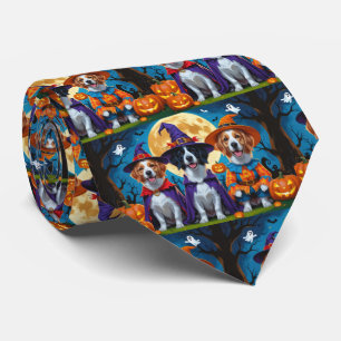 Nova Scotia Duck Toller Pumpkin Halloween Funny Tie
