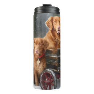 Nova Scotia Duck Toller Retriever Snowy Sleigh Thermal Tumbler
