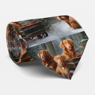 Nova Scotia Duck Toller Retriever Snowy Sleigh Tie