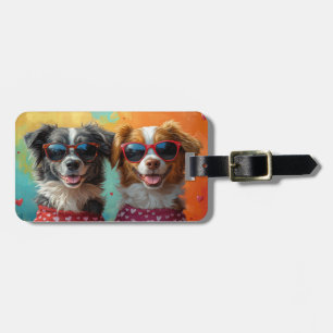 Nova Scotia Duck Toller with Roses Valentine's Day Luggage Tag