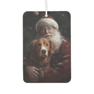 Nova Scotia Duck Toller With Santa Claus Festive Car Air Freshener