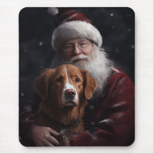 Nova Scotia Duck Toller With Santa Claus Festive Mouse Mat