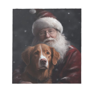 Nova Scotia Duck Toller With Santa Claus Festive Notepad