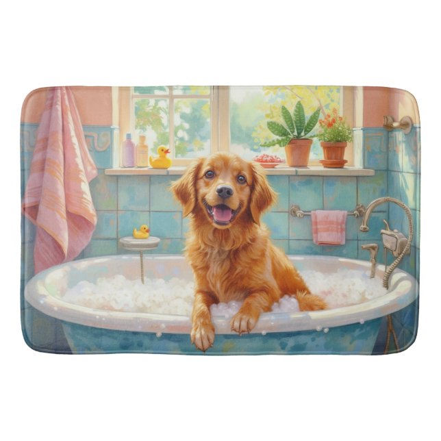 Nova Scotia Duck Tolling Retriever Bath Time Cheer Mat (Front)