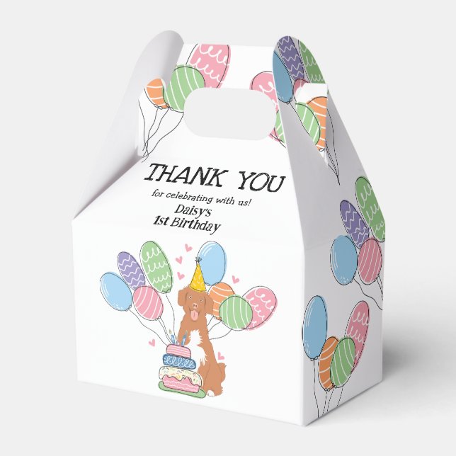 Nova Scotia Duck Tolling Retriever Birthday Favour Box (Front Side)