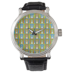 Nova Scotia Duck Tolling Retriever Cartoon Pop-Art Watch